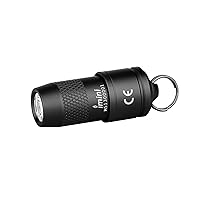 IMINI 10 Lumens Tiny Keychain Flashlight, Portable Quick-Release Small Flashlights with Magnetic Base, Powered by 3 LR41 Button Cells for EDC and Emergency (Black)