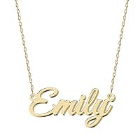UMAGICBOX Exquisite Personalized Name Necklace|Choose from 14 Font Styles|Customizable 18K Gold Plated Stainless Steel & Sterling Silver Pendant|Unique Gift for Her