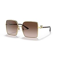 Dolce & Gabbana Women's Round Fashion Sunglasses, Gold/Gradient Brown, One Size