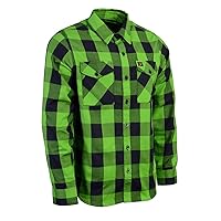 Milwaukee Leather Men’s Casual Flannel Plaid Long Sleeve Button Down Cotton Shirts | Variety of Color Options | MNG