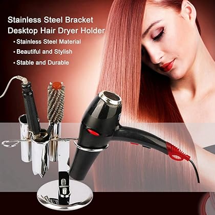 Hair Dryer Holder Stable Stainless Steel Bracket Desktop Blow Dryer Holder for Salon Home