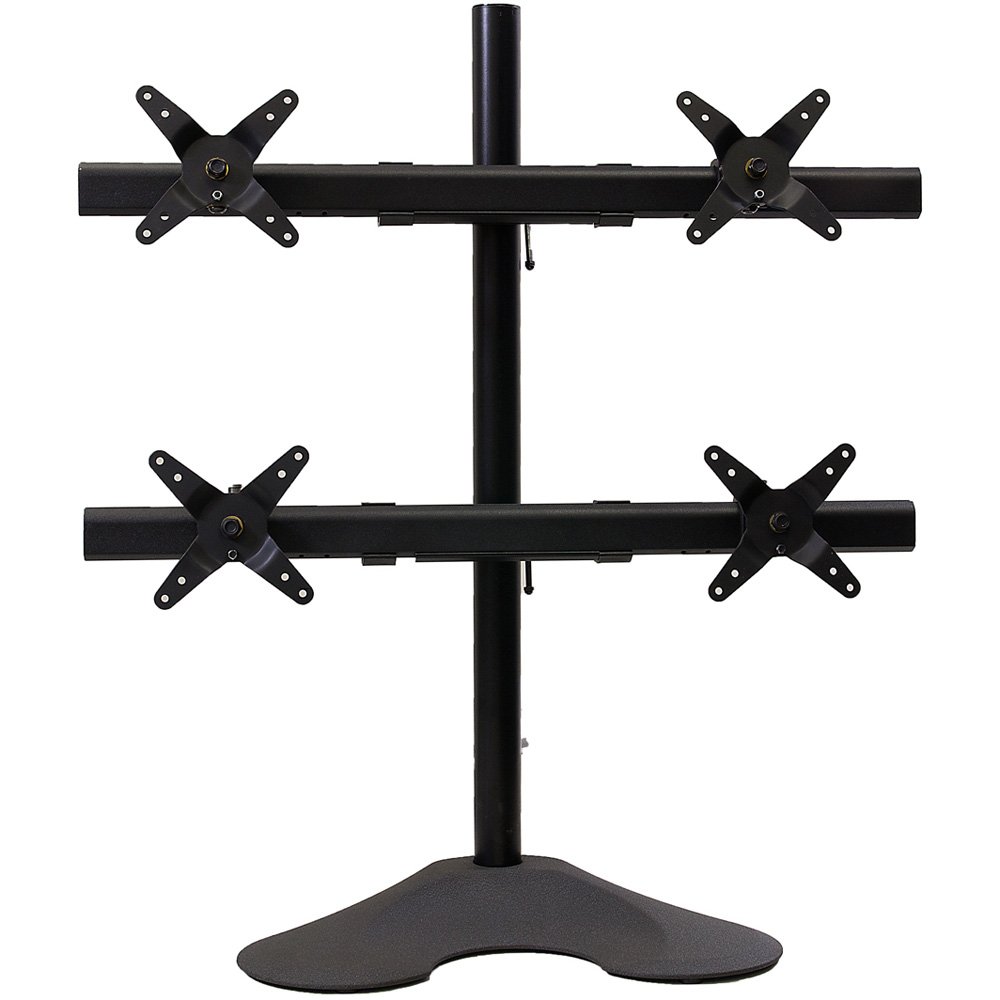 Ergotech 2 x 2 Quad Desk Stand with 28-Inch Pole - Black (100-D28-B22)