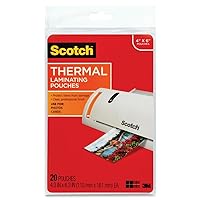 Scotch Thermal Laminating Pouches, 5 Mil Thick for Extra Protection, 4.37 Inches x 6.06 Inches, 20 Pouches, 6 Pack (TP5900-20)