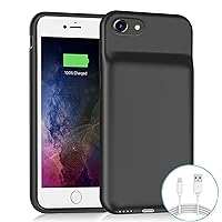 Battery Case for iPhone 6/6s/7/8 /SE 2020/SE 3, Upgraded 6500mAh Slim Rechargeable Power Charging Case for iPhone 6/6s/7/8 /SE 2020/ SE 3 Extended Battery Pack Protective Charger Case (Black)
