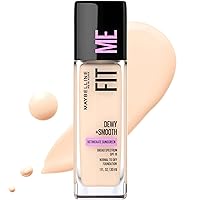 Maybelline Fit Me Dewy + Smooth Liquid Foundation Makeup, Fair Porcelain, 1 Count (Packaging May Vary)