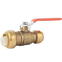 SharkBite 1 Inch x 3/4 Inch Ball Valve, Push to Connect Brass Plumbing Fitting, Water Shut Off, PEX Pipe, Copper, CPVC, PE-RT, HDPE, 22993LF