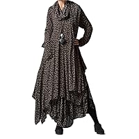 Autumn Long Sleeve Dresses Women Cowl Neck Irregular Pockets Dress Loose Plus Size Party Retro