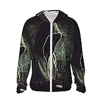 UPF50+ Hacker Sun Protection Hoodie Jacket Quick Dry Long Sleeve Sun Shirt For Men Women