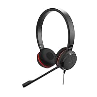 Evolve 30 II Wired Headset, Stereo, UC-Optimized – Telephone Headset with Superior Sound for Calls and Music – 3.5mm Jack/USB Connection – Pro Headset with All-Day Comfort