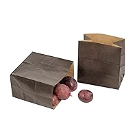 Restaurantware Bag Tek 3.9 x 2.3 x 3.8 Inch Paper Bags For Snacks 100 Small Paper Bags For Foods - Disposable Sustainable Black Paper Snack Bags Microwavable Freezable