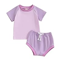 Kuriozud Baby Girl Summer Clothes Sleeveless Tank Top Shorts Set Cute Toddler Girl Outfit Aged 3 6 12 18 24 Months 2T 3T