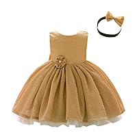Dressy Daisy Baby Toddler Girls' Special Occasion Dresses Wedding Flower Girl Christmas Party Fancy Ball Gown with Headband