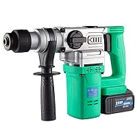 Kangl 2 Batteries, Brushless Heavy Duty Electric Hammer High Power Hammer and Pick Dual Purpose Lithium Battery Rechargeable Electric Hammer Multi-Function Portable Impact Drill