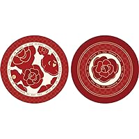 CHCDP 2 Pcs Red Round Placemat for Dining Table Leather Table Mats Kitchen Accessories Decoration Placemat Home