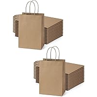 BagDream 5Inch Small Gift Bags 125Pack Brown Paper Bags with Handles Bulk