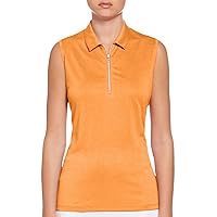 Callaway Women's Quarter Zip Heather Sleeveless Golf Polo Shirt, with Moisture-Wicking Fabric and Sun Protection