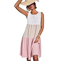 Fall Dresses for Women 2023 Cut and Sew Smock Dress Dresses for Women (Size : Large)