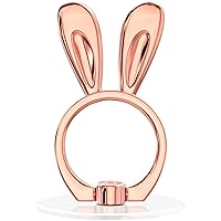 Rabbit Phone Ring Holder - EI Sonador Clear Cell Phone Ring Holder Transparent Stand Finger Grip (2 Rose Gold Rabbit)