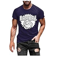 Mens T-Shirts Baseball T-Shirt Men Graphic Tees Crew Neck Short Sleeve Tops Casual Fashion Printed Tee 2023 Summer