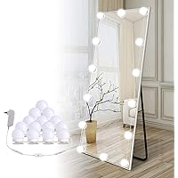 Brightown 14 Bulb Dimmable Hollywood Makeup Mirror Lights, 22Ft Adjustable Vanity Lighting Fixtures for Full Length Mirror (Mirror Not Included)