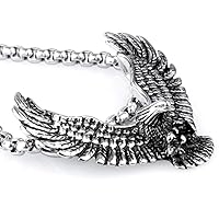 Fashion Wild Necklace Vintage Animal Titanium Steel Eagle Spreading Pendant