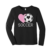 Threadrock Kids Love Heart Soccer Youth Long Sleeve T-Shirt