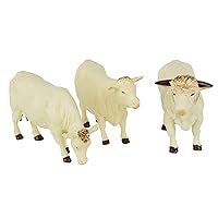 1:32 Charolais Cows Farm Playset, Collectable Farmyard Animal Toys, Toy Farm Animals Compatible with 1:32 Scale Farm Toys, Suitable for Collectors & Children from 3 Years