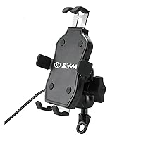 for SYM CRUISYM 125 180 300 GTS 250i 300i Maxsym 400 600 Motorcycle Accessories Handlebar Mobile Phone Holder GPS Stand Bracket Phone Mount Holder Bracket (Color : with USB Mirror)