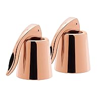 OGGI Bottle Stopper Set of 2 - Copper Plated Wine Topper Set - Stylish Wine Saver Stoppers with Airtight Wine Sealer Levers, Copper Plated