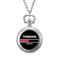 I'm Thinking Please Wait Vintage Pocket Watch Arabic Numerals Scale Quartz with Chain Christmas Birthday Gifts