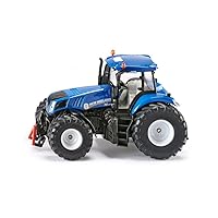 SIKU 3273, New Holland T8.390 Tractor, 1:32, Metal/Plastic, Blue, Ackermann Steering and Hitch