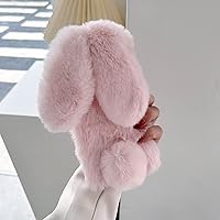 for Samsung Galaxy Z Flip 4 Rabbit Fur Plush Case, Warm Plush Cute Case for Girls Women Fluffy Furry Back Cover Slim Shockproof Cover for Samsung Galaxy Z Flip 4 5G, Pink