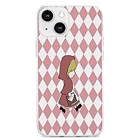 iPhone13 Pink and White Plaid and Little Red Riding Hood Phone Case Case for iPhone 13 Series, Shockproof Protective Phone Case Slim Thin Fit Cover Compatible with iPhone, iPhone13