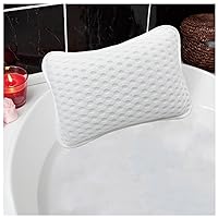 Bath Pillows for tub,Home Spa Pillows for Bathtub, Hot Tub,Head and Neck Support with 2 Strong Suction Cups,Off White