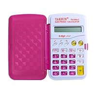 8 Digit Display Flip-Open Cover Calculator Mini Portable Hand-held Pocket Calculator Button Cell Power Red