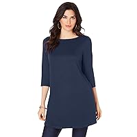 Roaman's Women's Plus Size Boatneck Ultimate Tunic With Side Slits