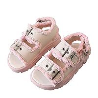 Espadrille Platform Open Toe Summer Shoes for Little Kid/Big Kid Girls Comfort Bright Diamond Dress up Shoes Wedge Sandals for Girls Glitter Shoes
