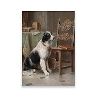 Antique Poster, Framed Wall Art,Vintage Dog Wall Decor, Rustic Gallery Wall Art Prints, Vintage Paintings Pictures Moody Poster Decor for Living Room Bedroom,English Cottage Decor,farmhouse wall art,Canvas Print (8 x12
