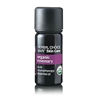 Organic Rosemary Essential Oil by Herbal Choice Mari (0.3 Fl Oz Glass Bottle)