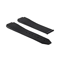 Ewatchparts 25MM RUBBER WATCH STRAP BAND COMPATIBLE WITH HUBLOT H BIG BANG DEPLOYMENT CLASP WATCH BLACK