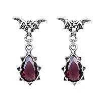 Fashion Novel Gothic Dark Night Bat Crystal Earrings Men and Women Punk Rock Hip Hop Jewelry Aesthetic Girl Earrings
