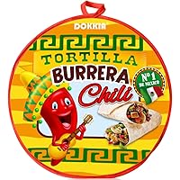 Tortilla Warmer Taco 12 Inch Insulated Cloth Pouch - Microwave Use Fabric Bag to Keep Food Warm and Fresh (Chilli Pepper Mexican Guitar Taco Burrito)