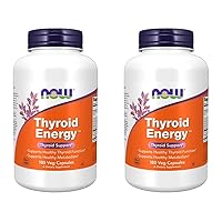 NOW Supplements, Thyroid Energy™, Iodine and Tyrosine Plus Selenium, Zinc and Copper, 180 Veg Capsules (Pack of 2)