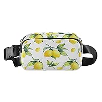 Lemons Leaves White Fanny Packs for Women Men Everywhere Belt Bag Fanny Pack Crossbody Bags for Women Fashion Waist Packs with Adjustable Strap Waist Bag for Sports Outdoors Travel Shopping