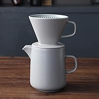 CHUNCIN - Ceramic Coffee Dripper with Heat Retention, Pour Over Coffee Filter, Honeycomb Coffee Maker, Coffee Filter Cone Porcelain,Gray,800ml (Color : Gray, Size : 1000ml)