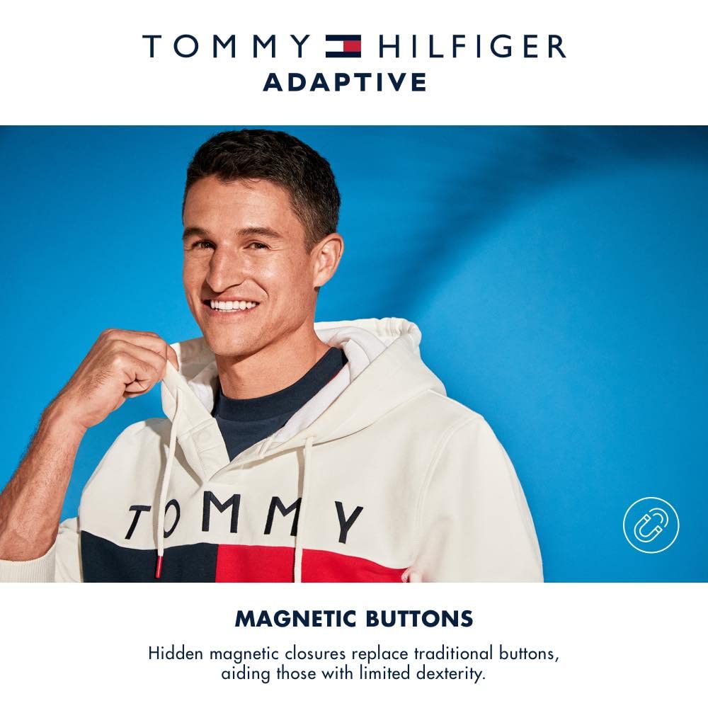 Tommy Hilfiger Women's Adaptive Tommy Jeans T Shirt with Magnetic Closure at Shoulders