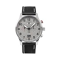 Iron Annie 5686-4QZ Aviator Watch amazon.co.jp Limited Model D-AQUI Men's Black Strap, grey silver black