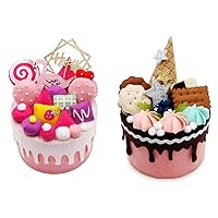 2 Styles Elegant Birthday Cake Box Felt Applique Kit | Enjoy Creating Home Ornament with This All Inclusive Felt Craft Sewing Kit