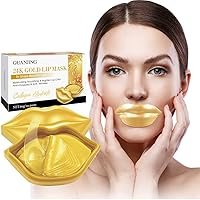 24K Gold Lip Mask -20 posts- Moisturizing Lip Mask, Nourishing & Brighten Lip Color, Anti-Chapped & Anti-wrinkles, Hydrate and protect against the sun's UV rays - Overnigth Lip Mask