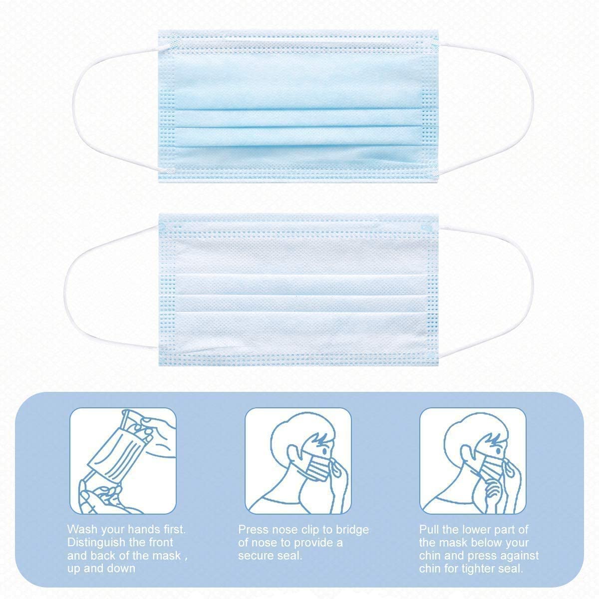 Disposable Face Masks - 1,000 PCS - for Home & Office - Breathable & Comfortable Filter